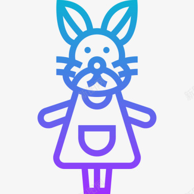 兔子玩具16梯度图标图标