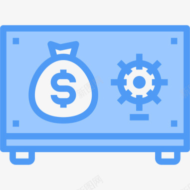 保险箱金融货币5蓝色图标图标