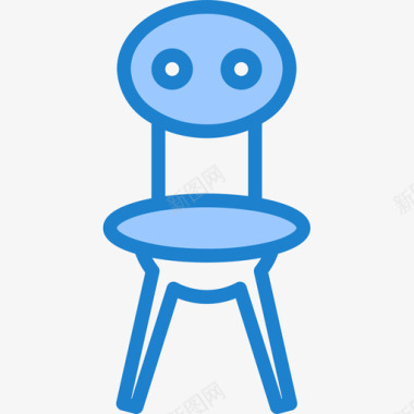 椅子家具和家用27蓝色图标图标