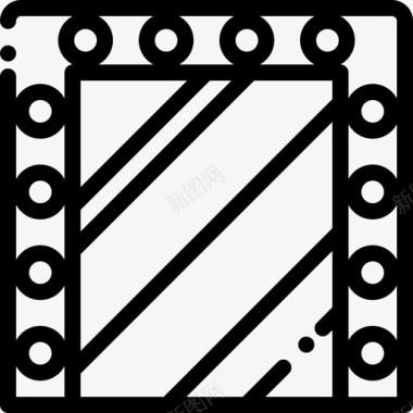 化妆镜化妆镜电影工业8线性图标图标