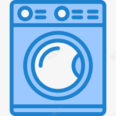 洗衣机家用18蓝色图标图标