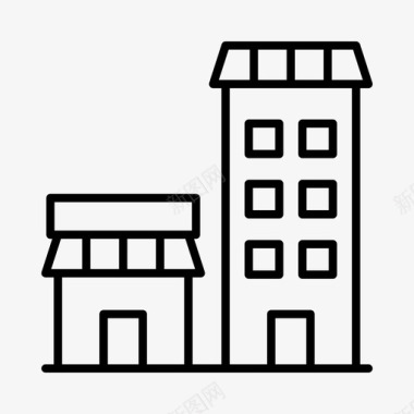 别墅建筑物住宅郊区图标图标