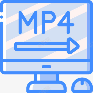 MP4扩展Mp4视频制作7蓝色图标图标