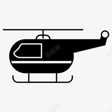 直升机飞行器螺旋桨图标图标