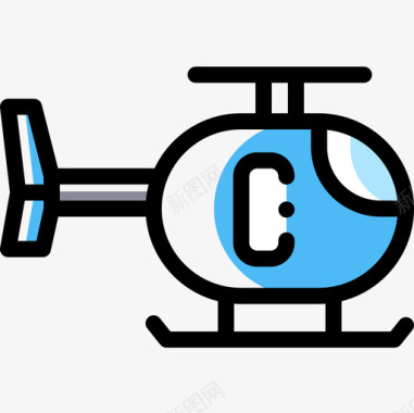 公共交通标识直升机公共交通13颜色省略图标图标