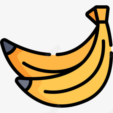 香蕉营养5原色图标图标