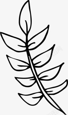 手绘树叶手绘植物图标图标
