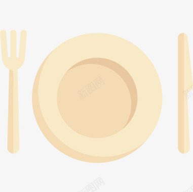 餐具感恩节46扁平图标图标