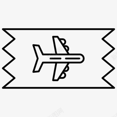 机票航空轮廓图标图标