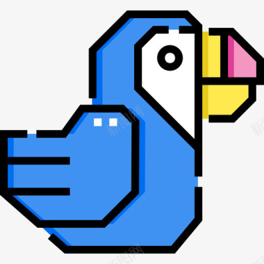 飞翔的鹦鹉鹦鹉巴西嘉年华19线性颜色图标图标