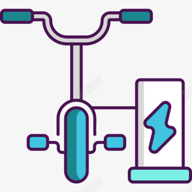 自行车脚踏板电动自行车技术69线型颜色图标图标
