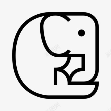 大象动物可爱图标图标
