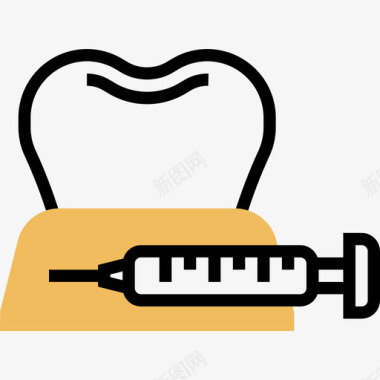 黄色效果注射牙科21黄色阴影图标图标