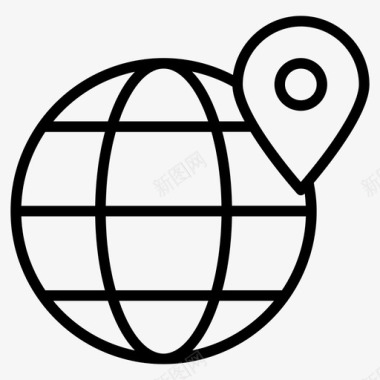 定位球地球全球定位系统图标图标