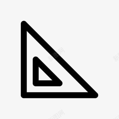 三角尺距离几何图标图标