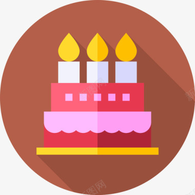 生日蛋糕幸福7扁平图标图标