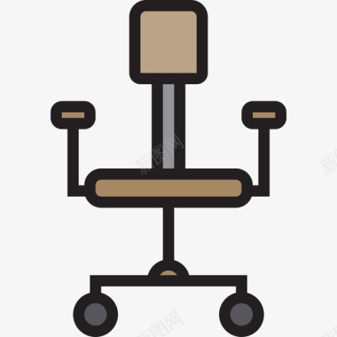 办公椅商务元素3线性颜色图标图标