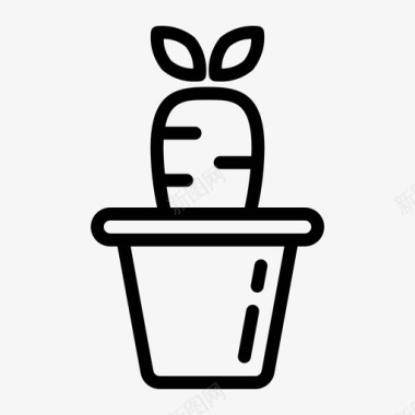 花瓶胡萝卜植物花卉花盆图标图标