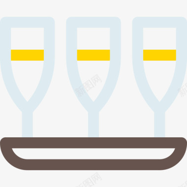 瓶架鸡尾酒15线性颜色图标图标