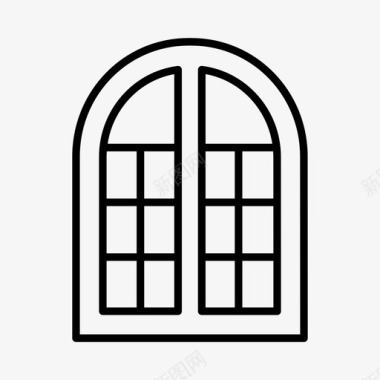 拱形窗建筑装饰窗图标图标