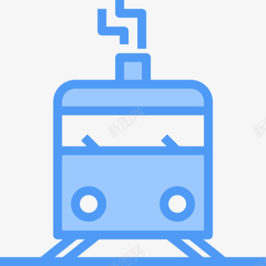火车旅行195蓝色图标图标