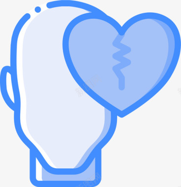 心破碎的心人类的心灵41蓝色图标图标