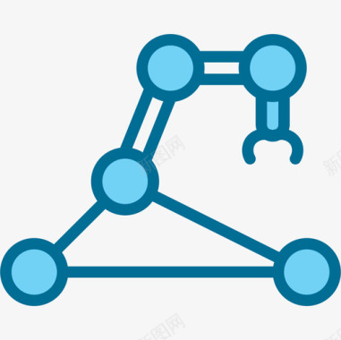 机器人手臂安卓4蓝色图标图标