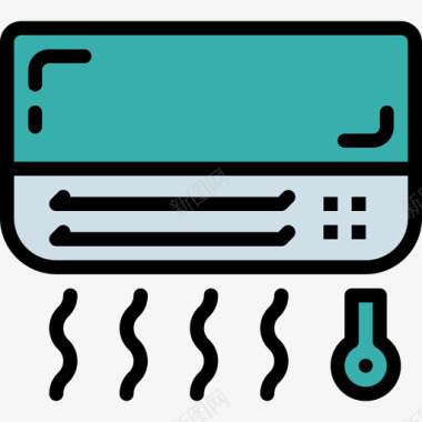 空调遥控器图标空调电器2线颜色图标图标