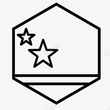 六边形的轮廓库拉索旗cuw国家图标图标