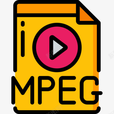 线性插画Mpeg视频制作6线性彩色图标图标