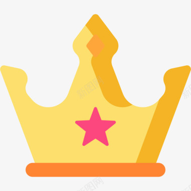 皇冠奖励徽章4扁平图标图标