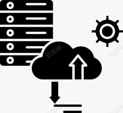 扁平化云上传云云计算图标图标