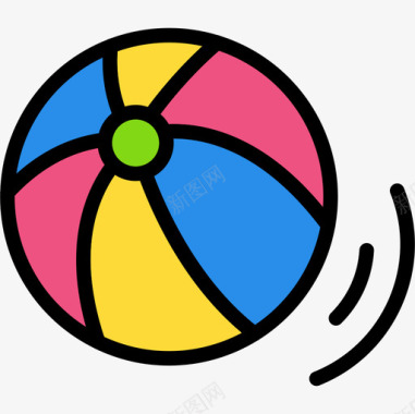 线性沙滩球第8季线性颜色图标图标
