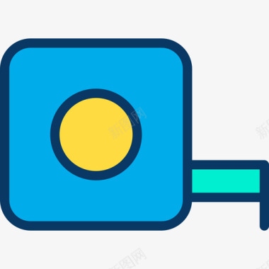 彩色爆炸线性彩色59号工具卷尺图标图标