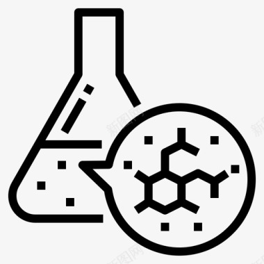 科学观察化学设备实验室图标图标