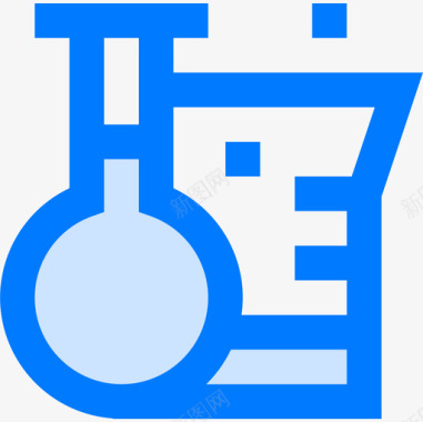 纯净蓝色烧瓶科学68蓝色图标图标