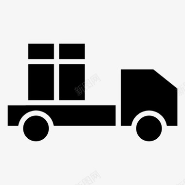 物流卡车汽车交付货物运输图标图标