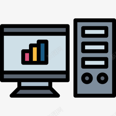 计算机磁盘计算机商业3线性颜色图标图标