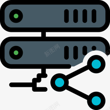 服务器服务器服务器3线性颜色图标图标