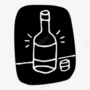 烧酒亚洲瓶子图标图标