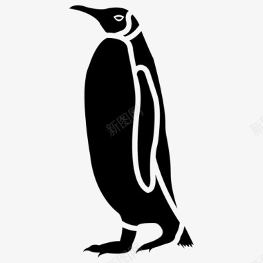 企鹅动物不会飞的鸟图标图标