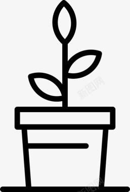 园艺植物盆栽图标图标