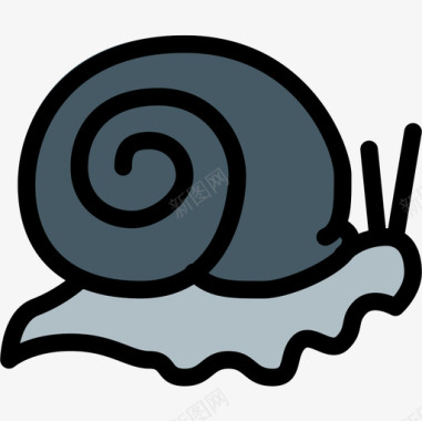 蜗牛动物43线形颜色图标图标