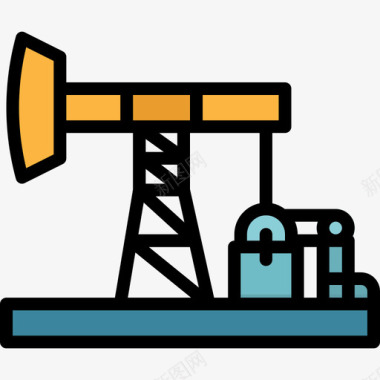 能量来源Pumpjack九月能量4线性颜色图标图标