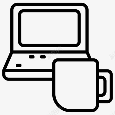 笔记本电脑咖啡电脑图标图标