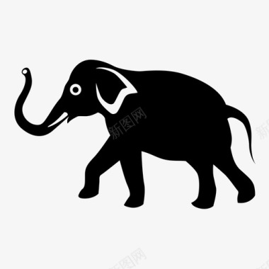 野生大象非洲印度图标图标