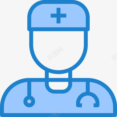 医生健康护理32蓝色图标图标