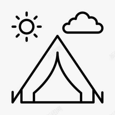 户外露营医药箱帐篷探险露营图标图标