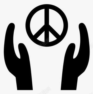 和平关怀崇拜双手图标图标