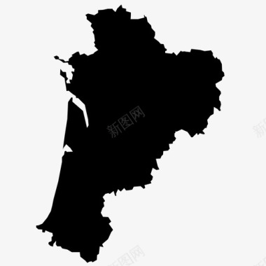 新阿基坦法国地图图标图标